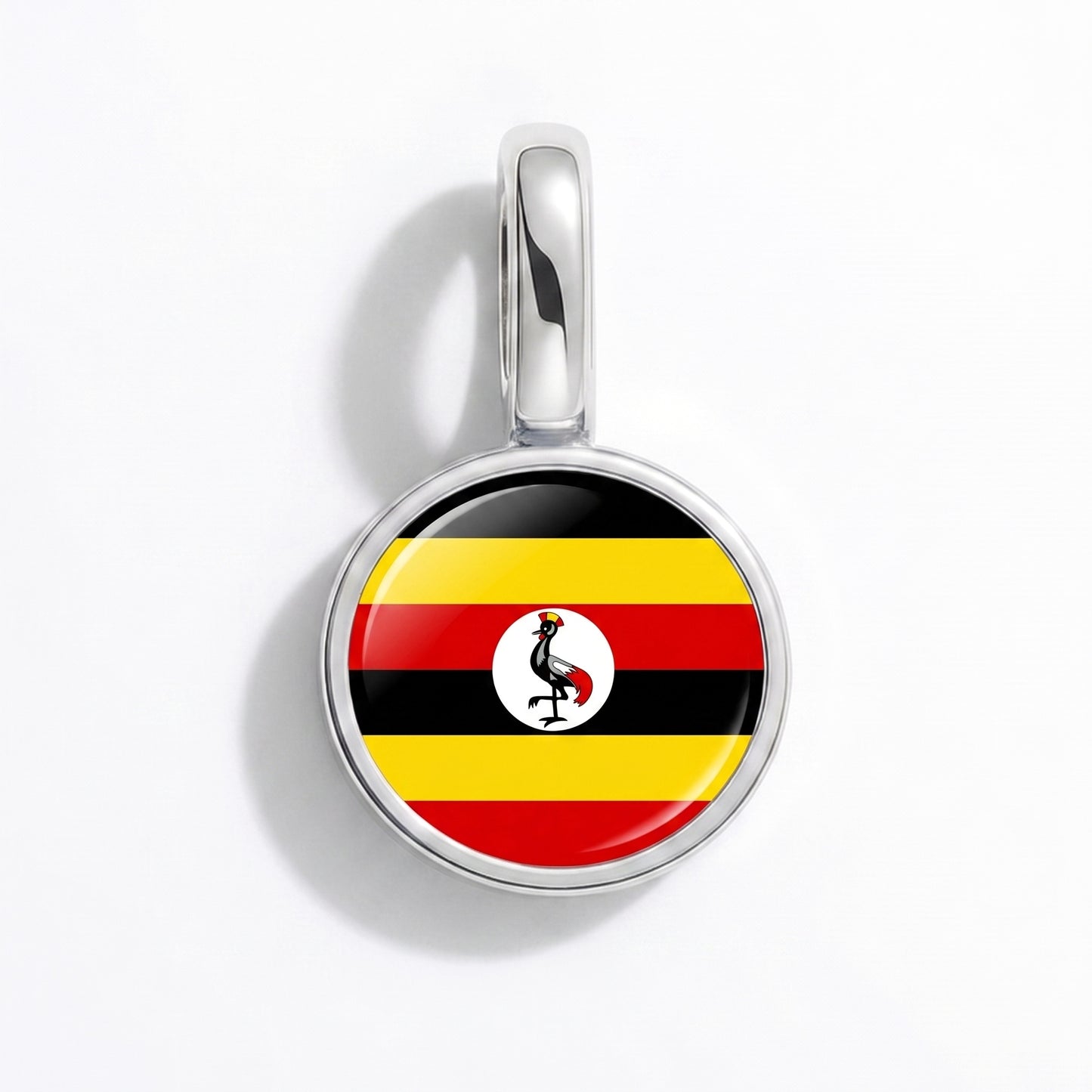 Uganda Flagge – Charm Silber