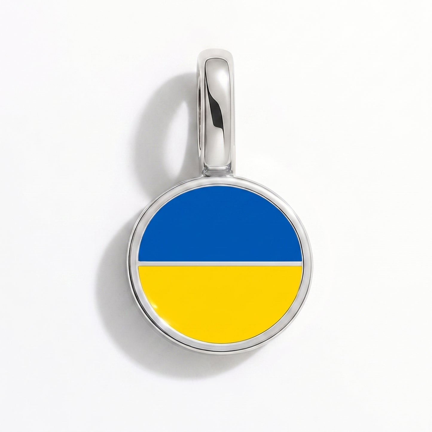 Ukraine Flagge – Charm Silber