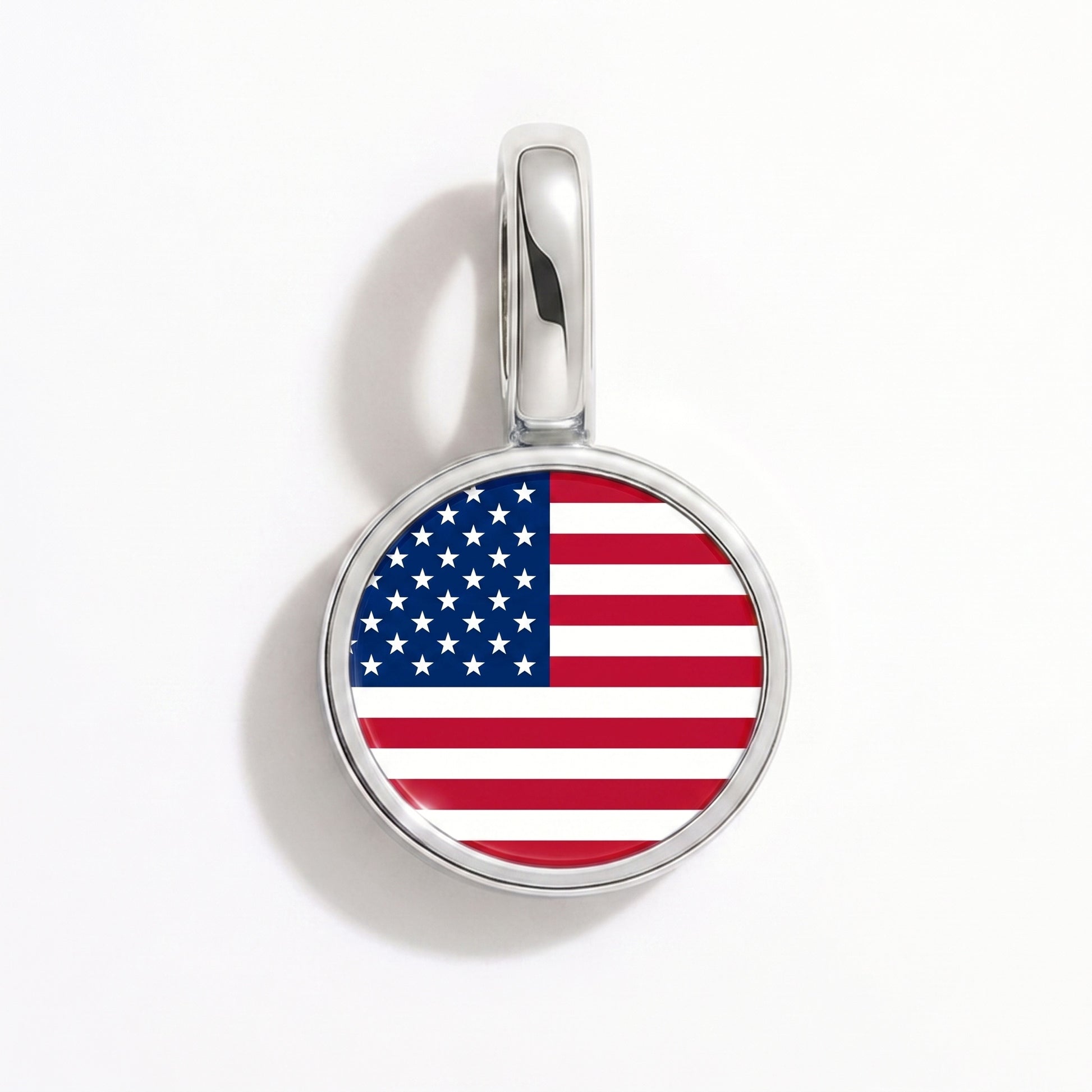 USA Flagge – Charm Silber