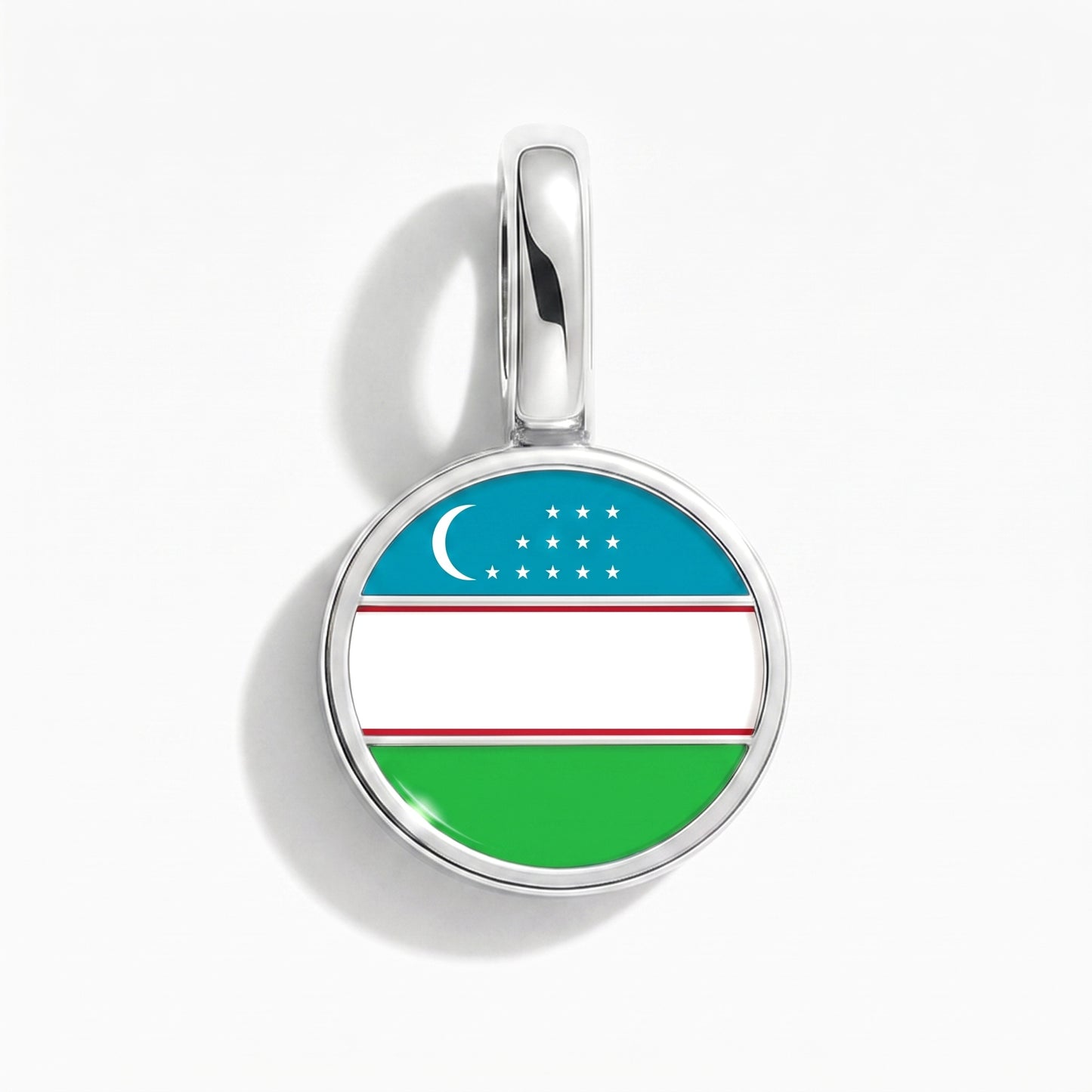 Usbekistan Flagge – Charm Silber