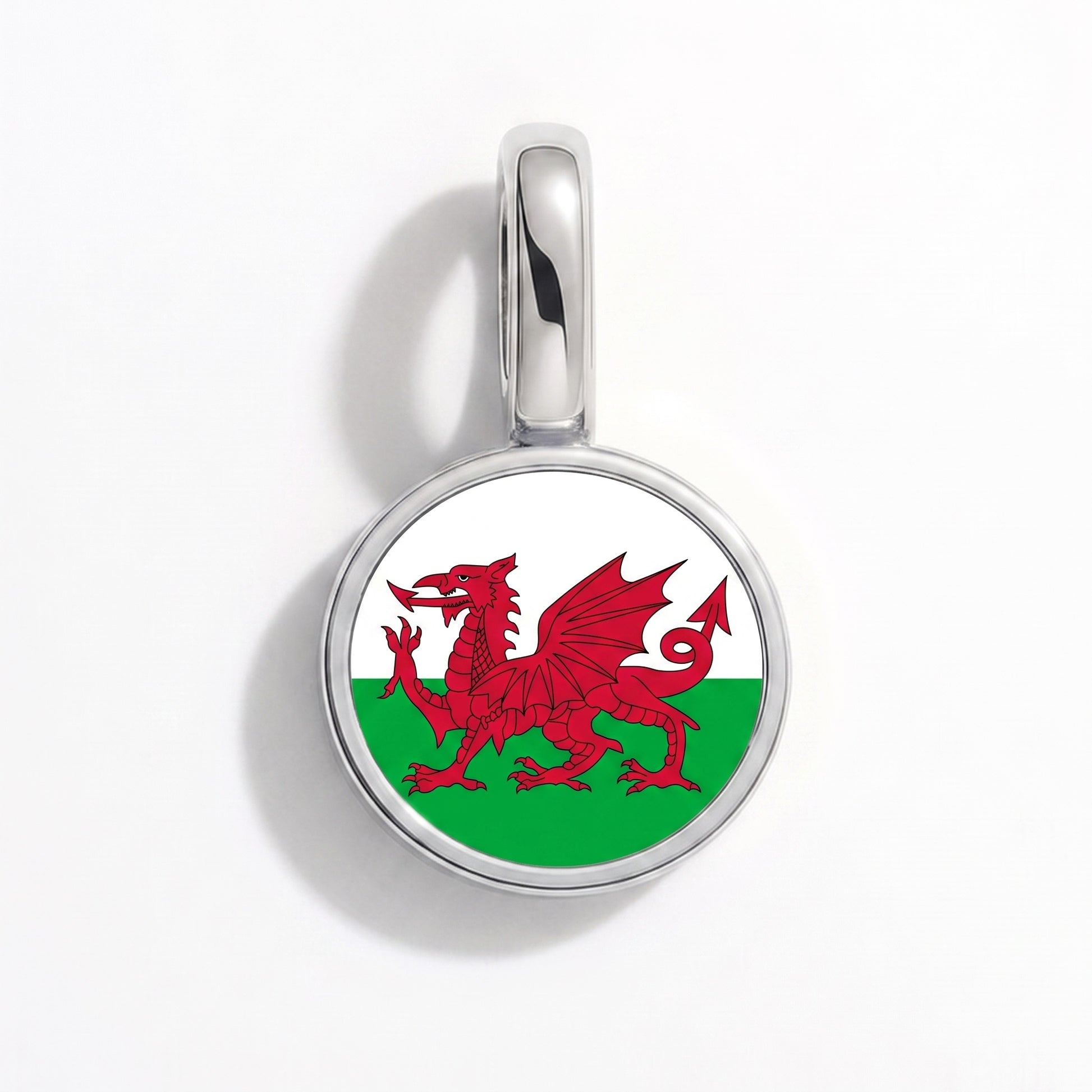 Wales Flagge – Charm Silber