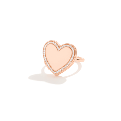 Medaillon Ring mit Foto - Herz