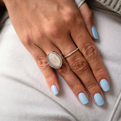 Medaillon Ring mit Foto - Oval