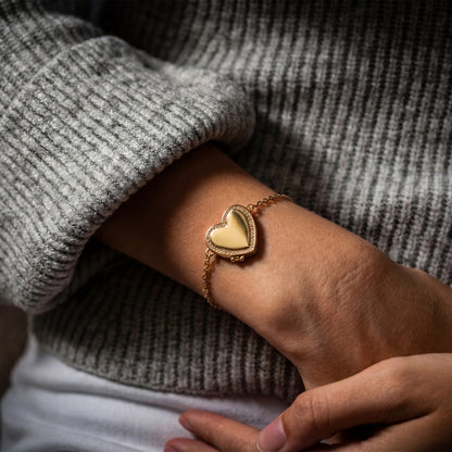 Medaillon Armband mit Foto - Herz