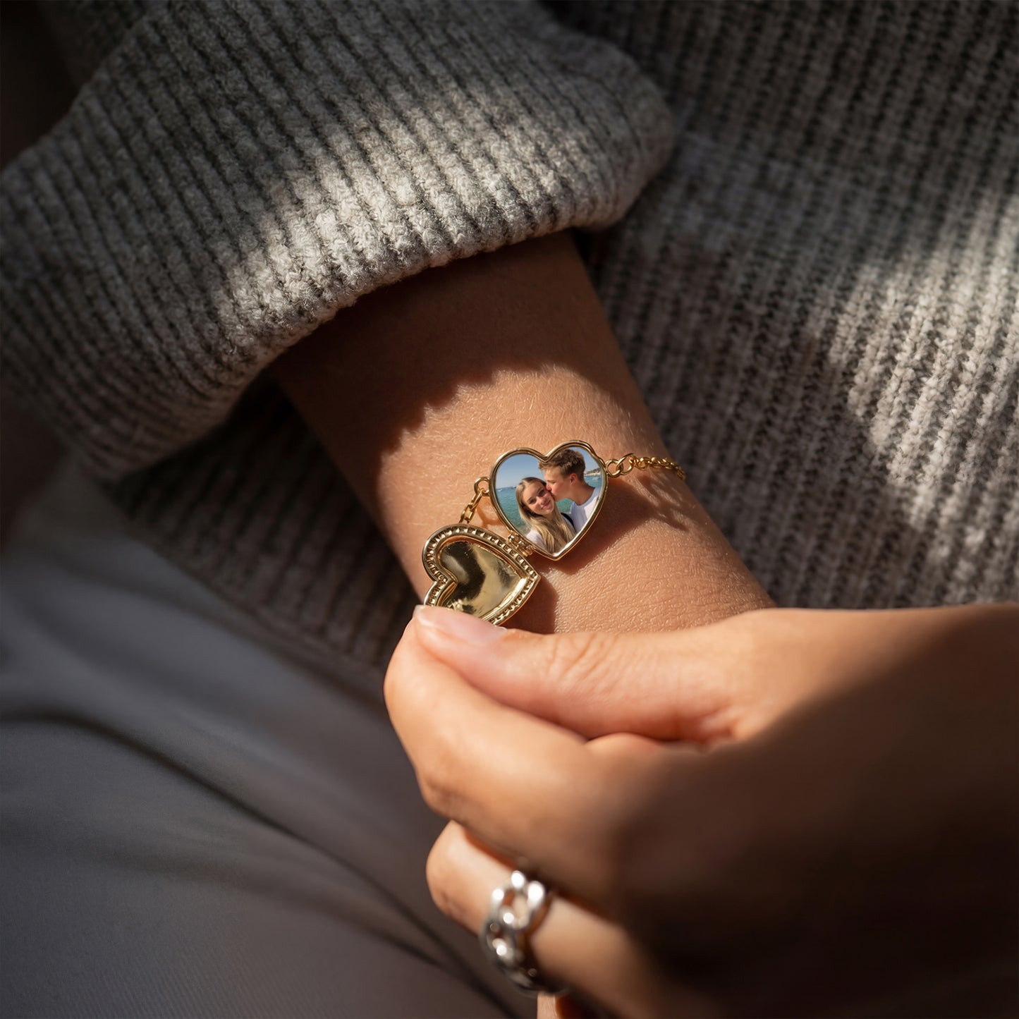 Medaillon Armband mit Foto - Herz