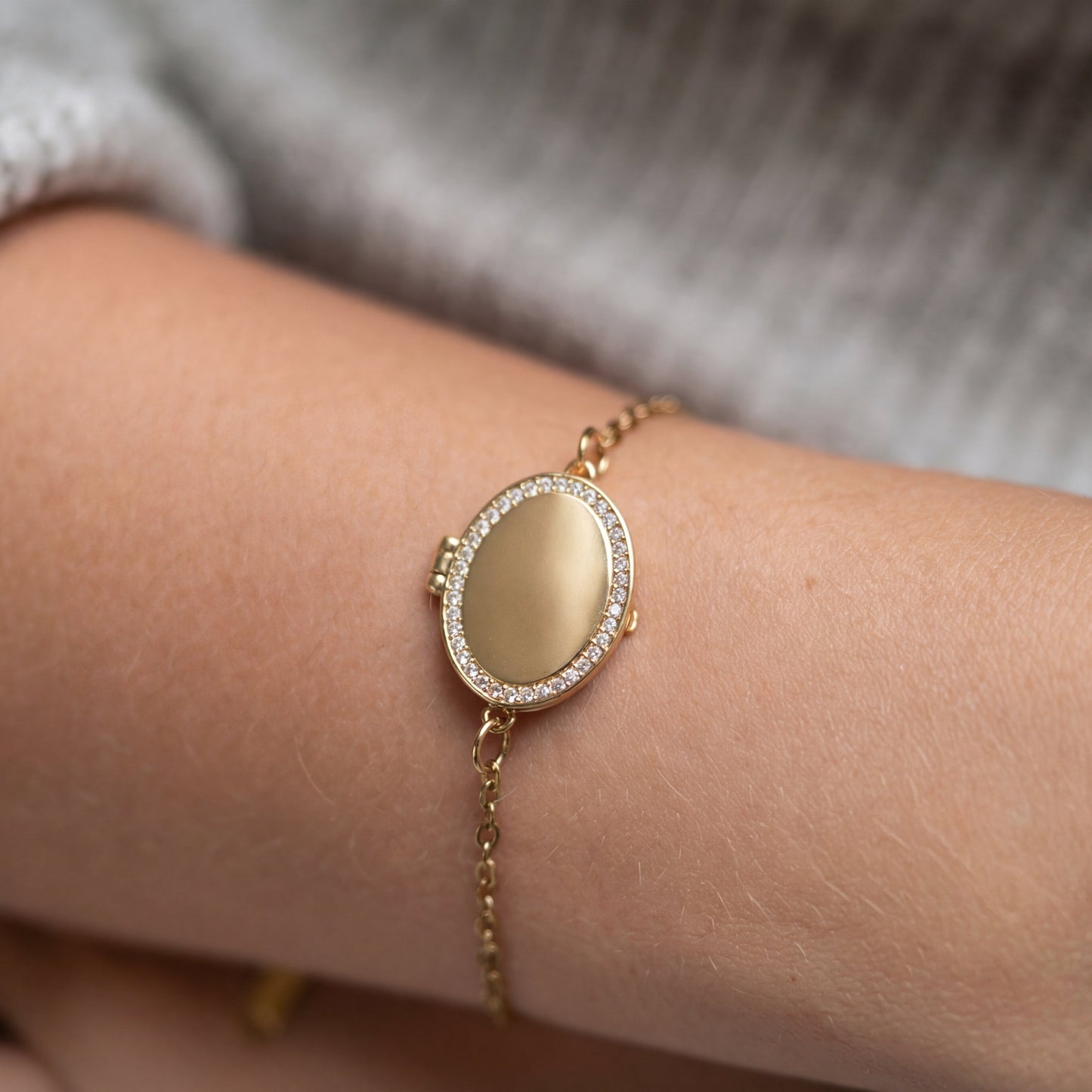 Medaillon Armband mit Foto - Oval