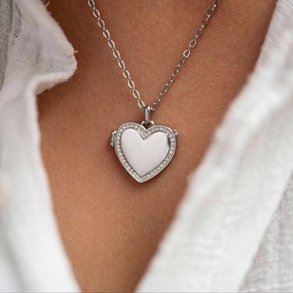 Medaillon Kette mit Foto - Herz