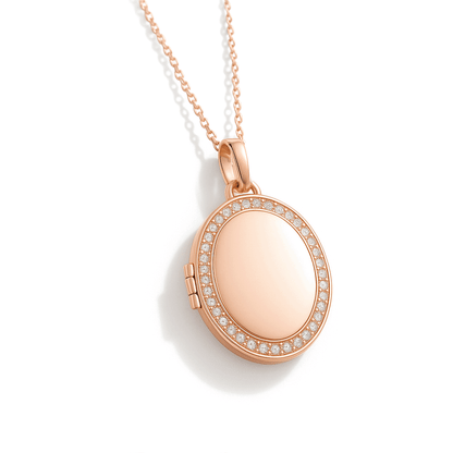 Medaillon Kette mit Foto - Oval