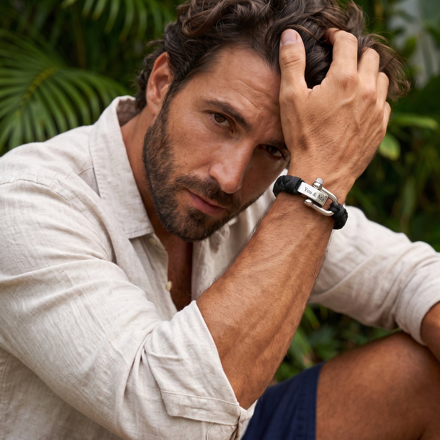 Geflochtenes Armband mit Gravur