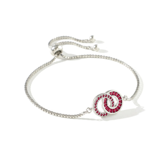 Mutter-Tochter-Armband in Silber – Mutter: Januar (Granat), Tochter: Januar (Granat)