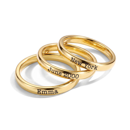 Stapelring mit Namen – Gold – Produktfoto