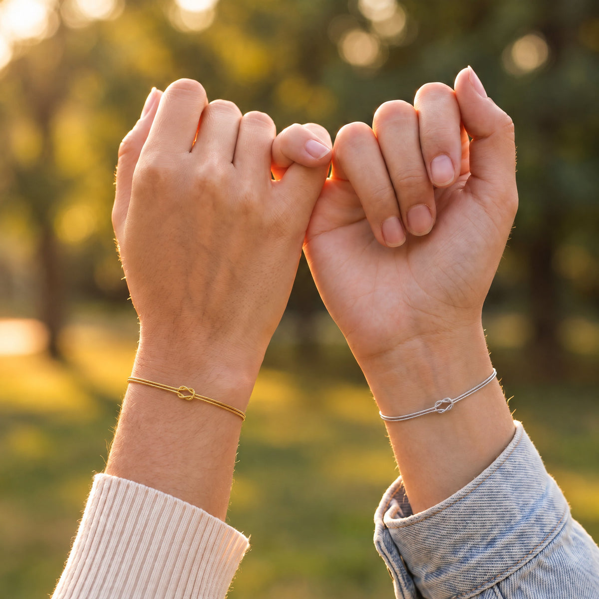 Forever-Knot-Armband – Gold & Silber – beste Freundinnen, Pinky-Versprechen