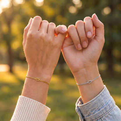 Forever-Knot-Armband – Gold & Silber – beste Freundinnen, Pinky-Versprechen