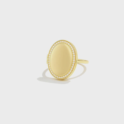 Medaillon Ring mit Foto - Oval