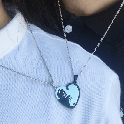 Yin-Yang Katzen Halsketten für Pärchen & BFFs