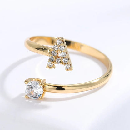 Cubic zirconia letter ring