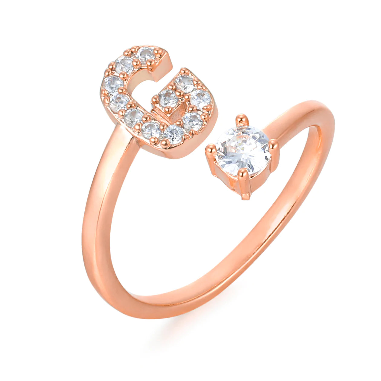 Zirkonia Buchstaben Ring