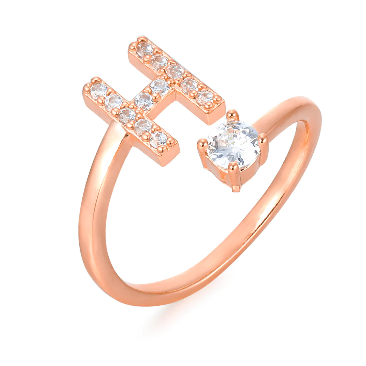 Zirkonia Buchstaben Ring