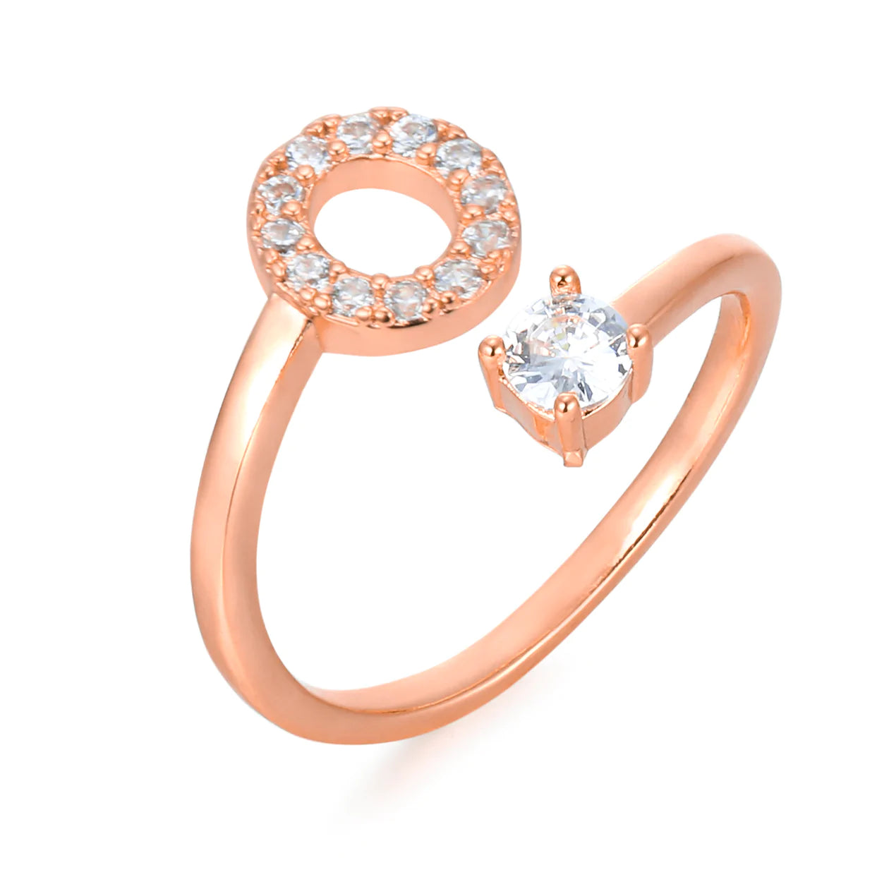 Zirkonia Buchstaben Ring