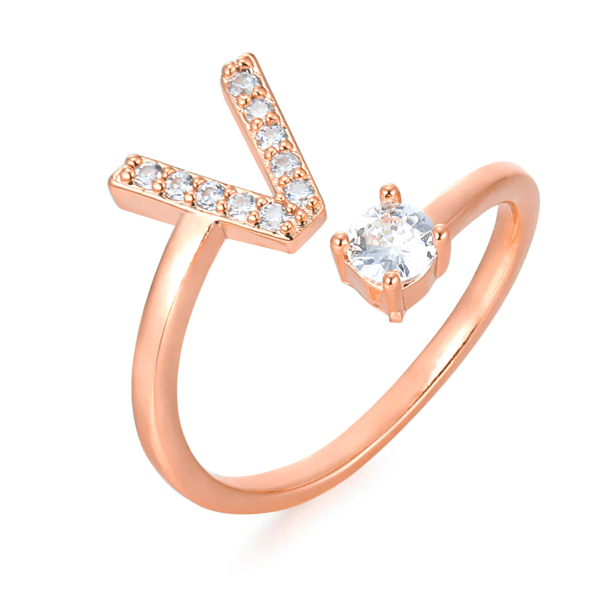 Zirkonia Buchstaben Ring