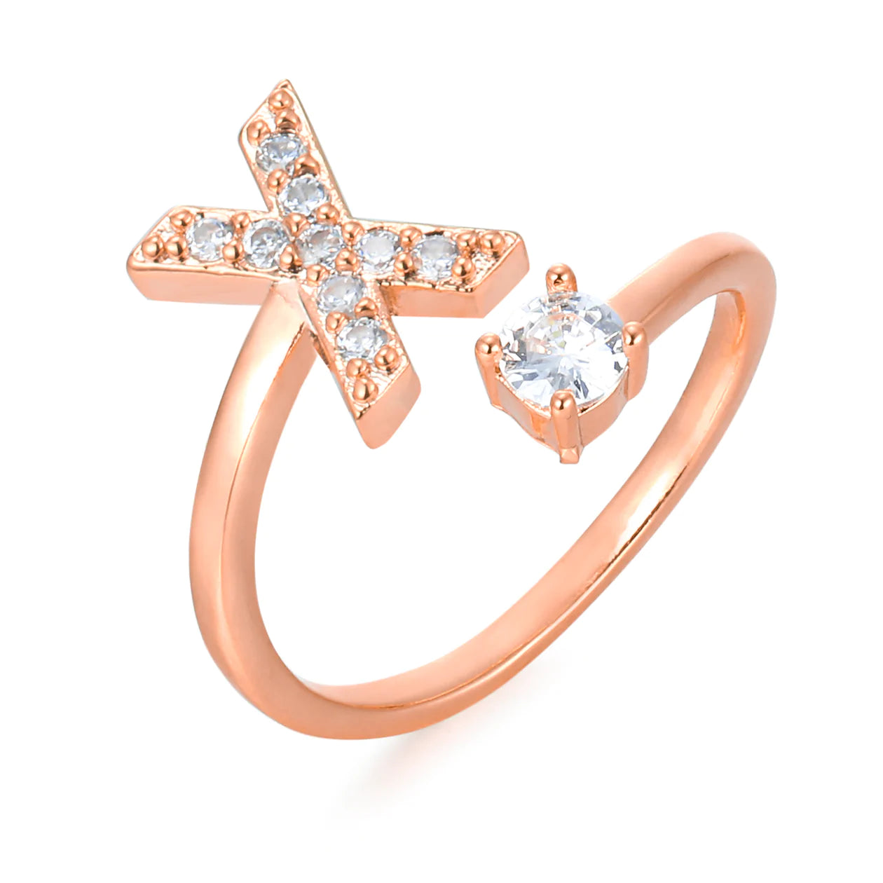 Zirkonia Buchstaben Ring