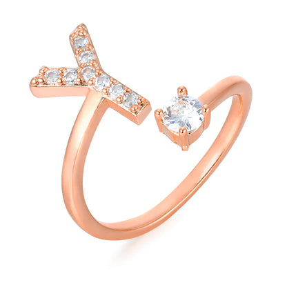 Cubic zirconia letter ring