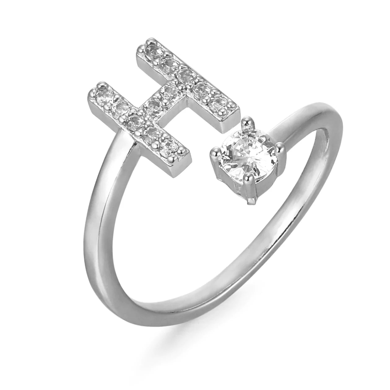 Zirkonia Buchstaben Ring