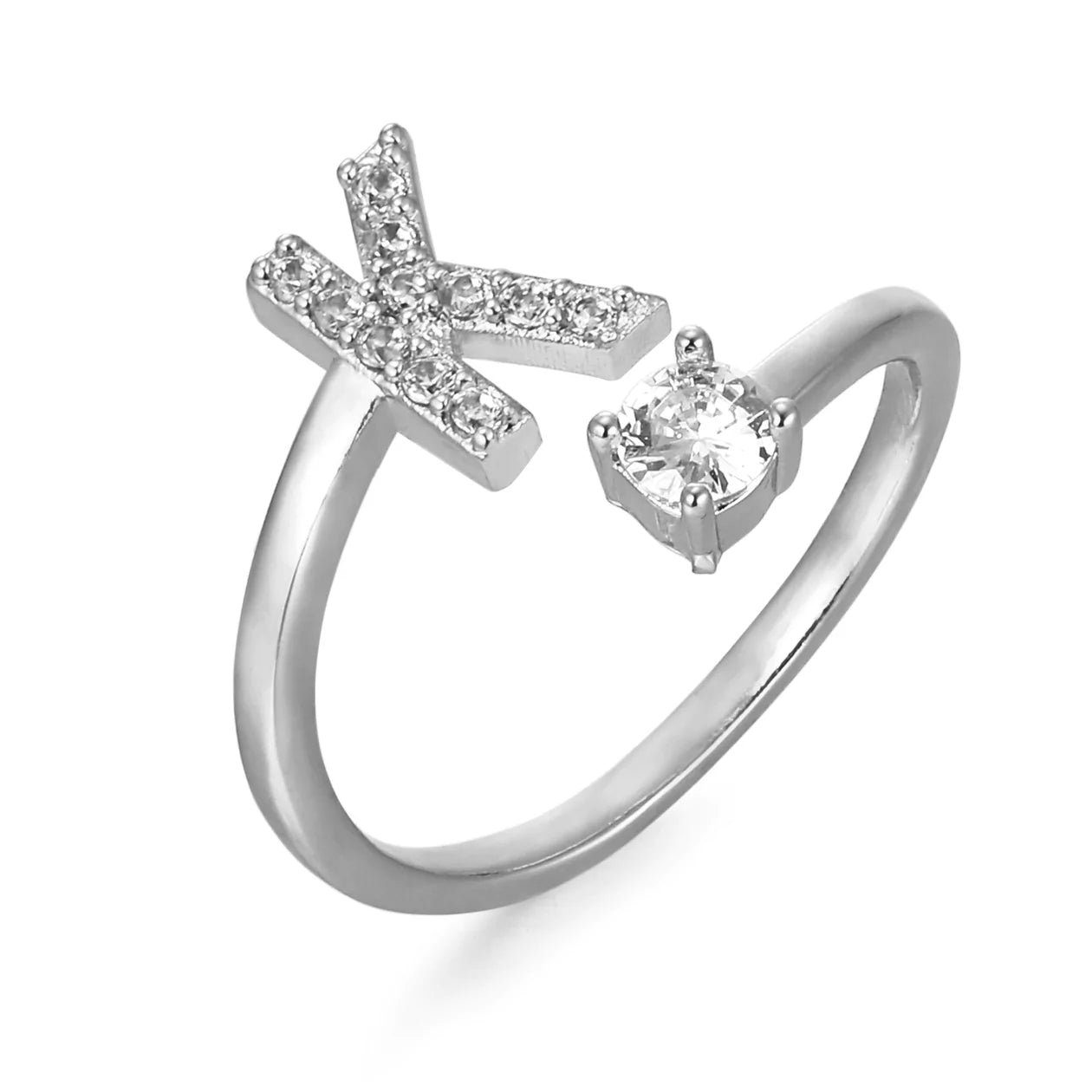 Zirkonia Buchstaben Ring