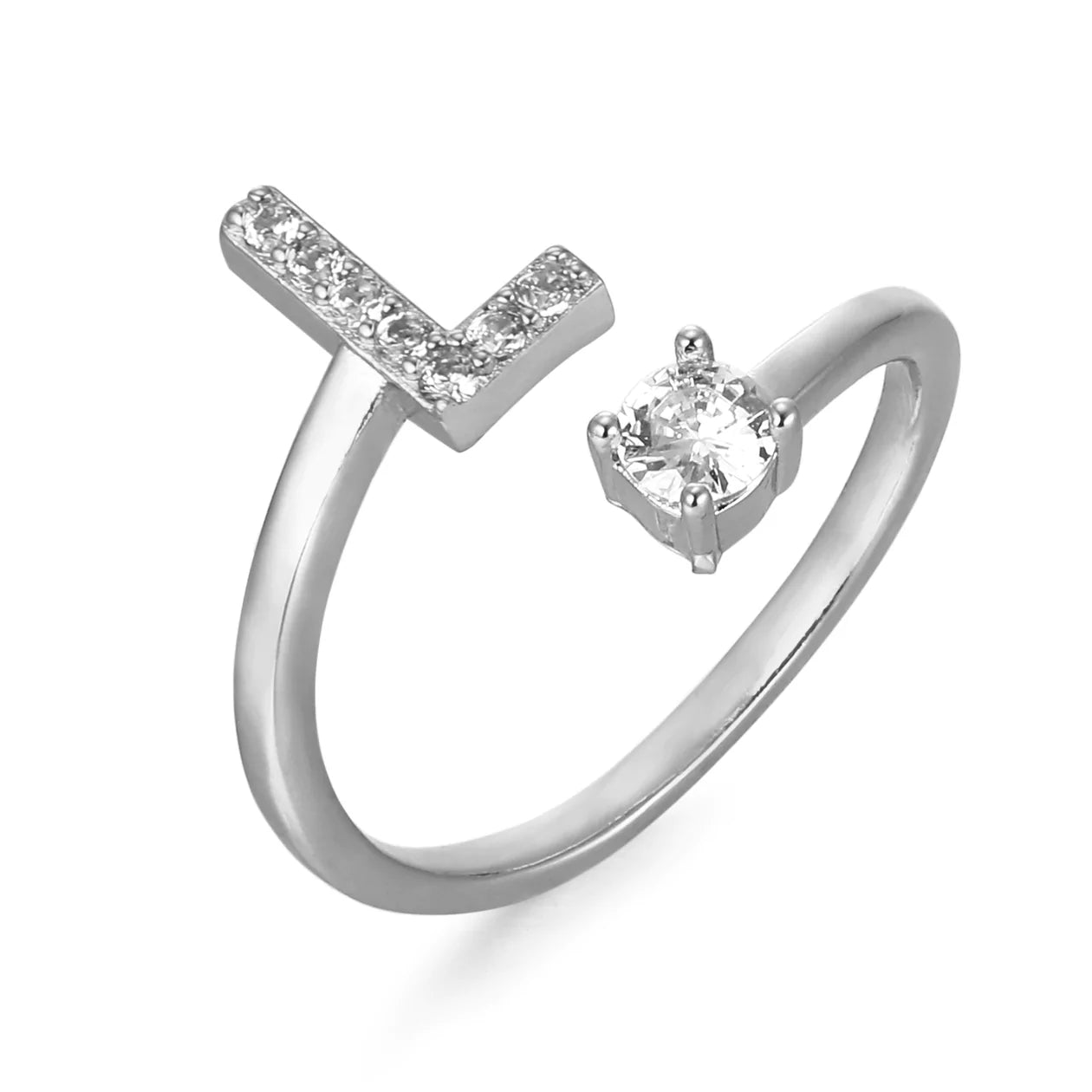 Zirkonia Buchstaben Ring