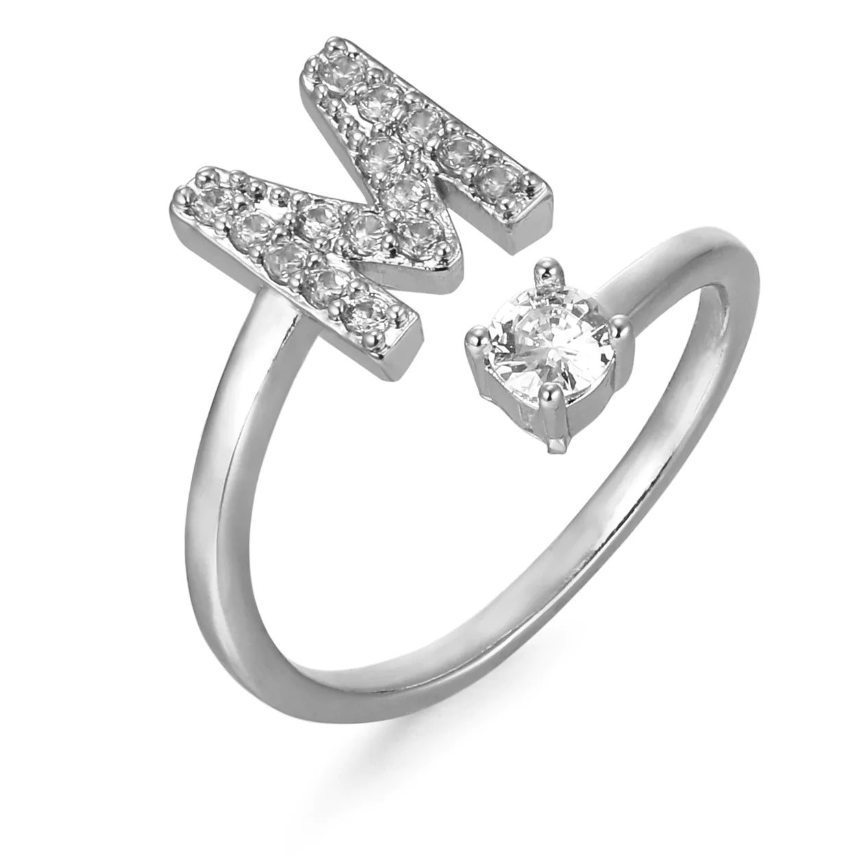 Zirkonia Buchstaben Ring