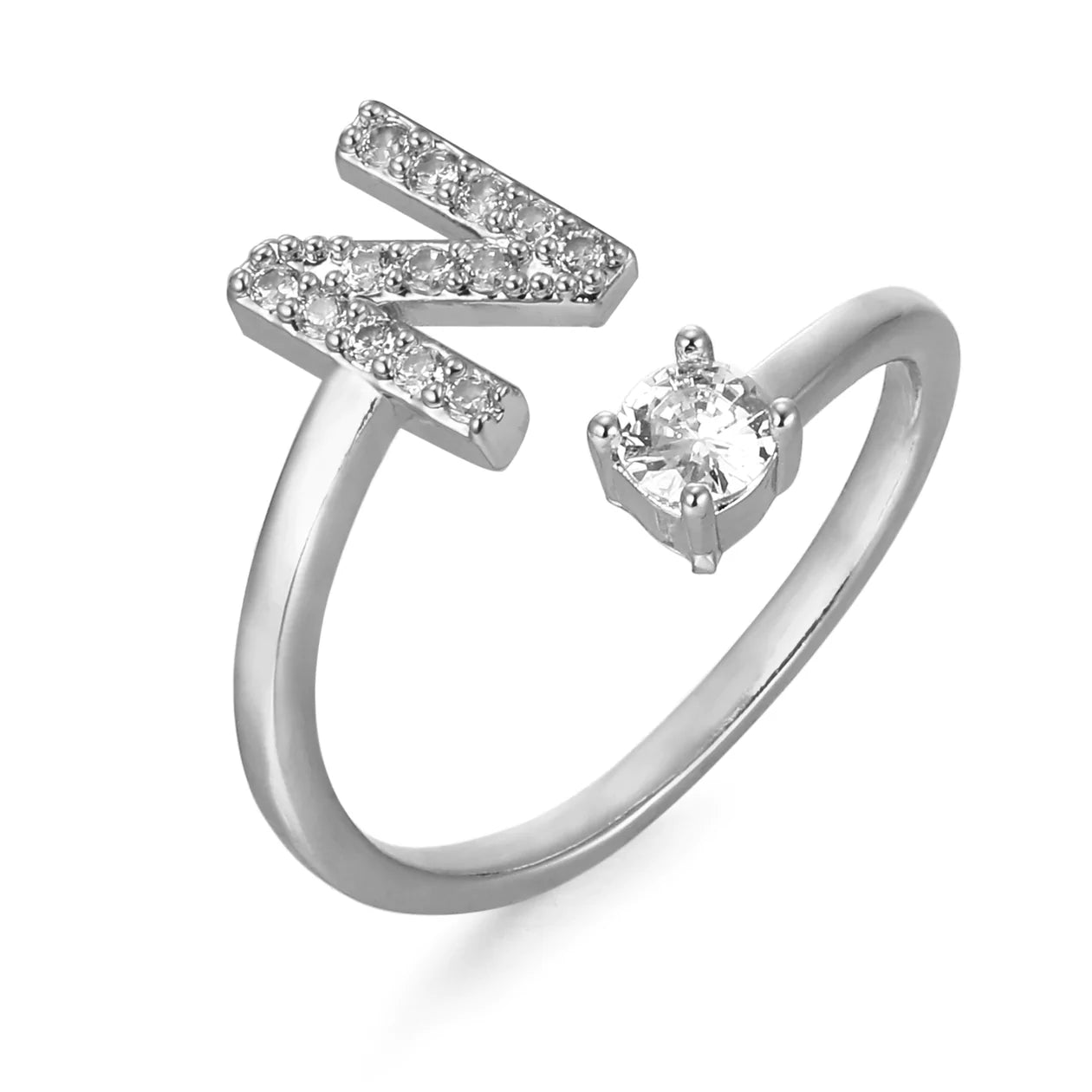 Zirkonia Buchstaben Ring