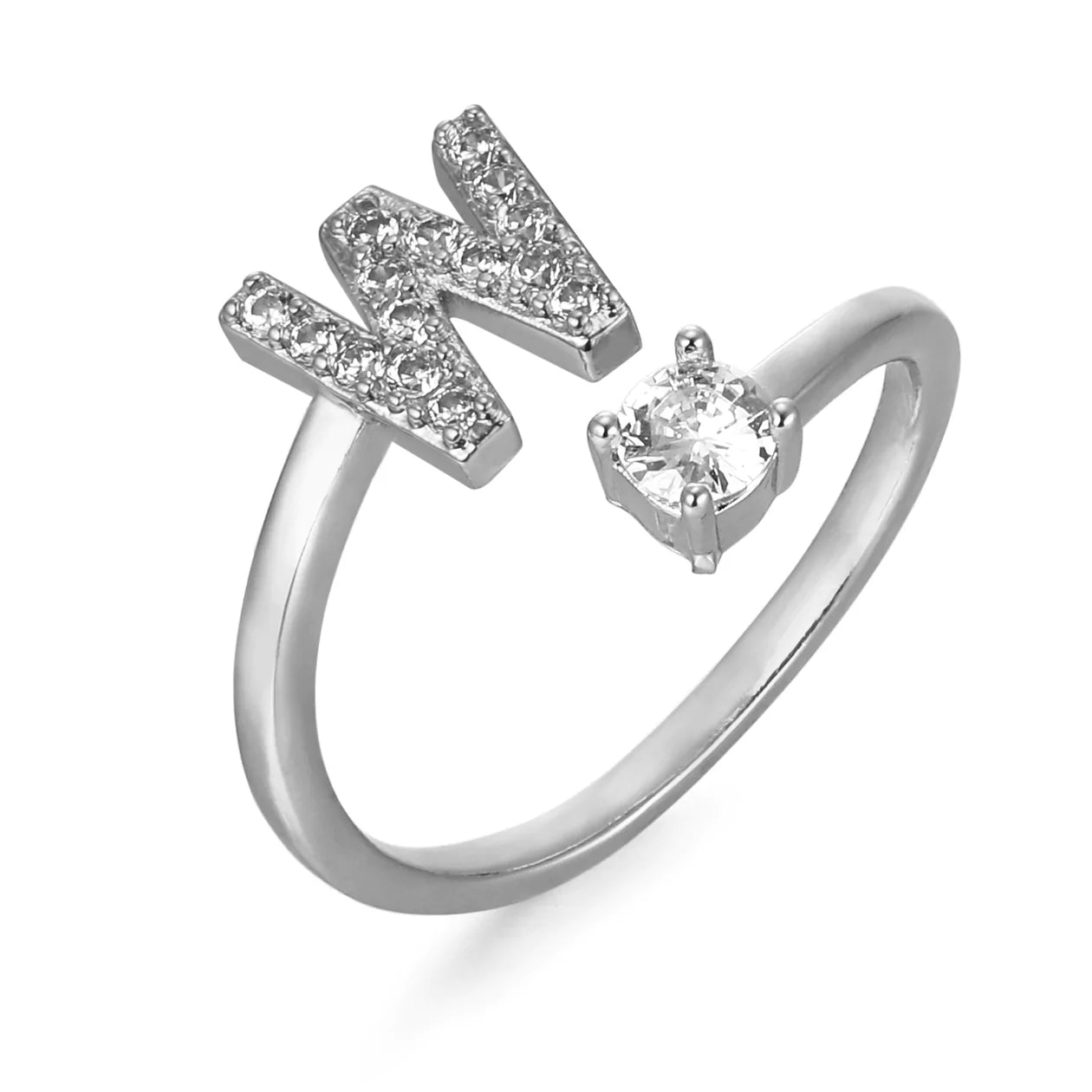 Zirkonia Buchstaben Ring