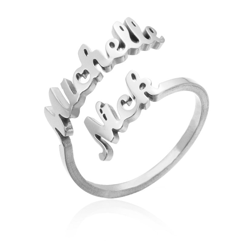 Personalized Name Ring with 2 Names for Couples/BFFs