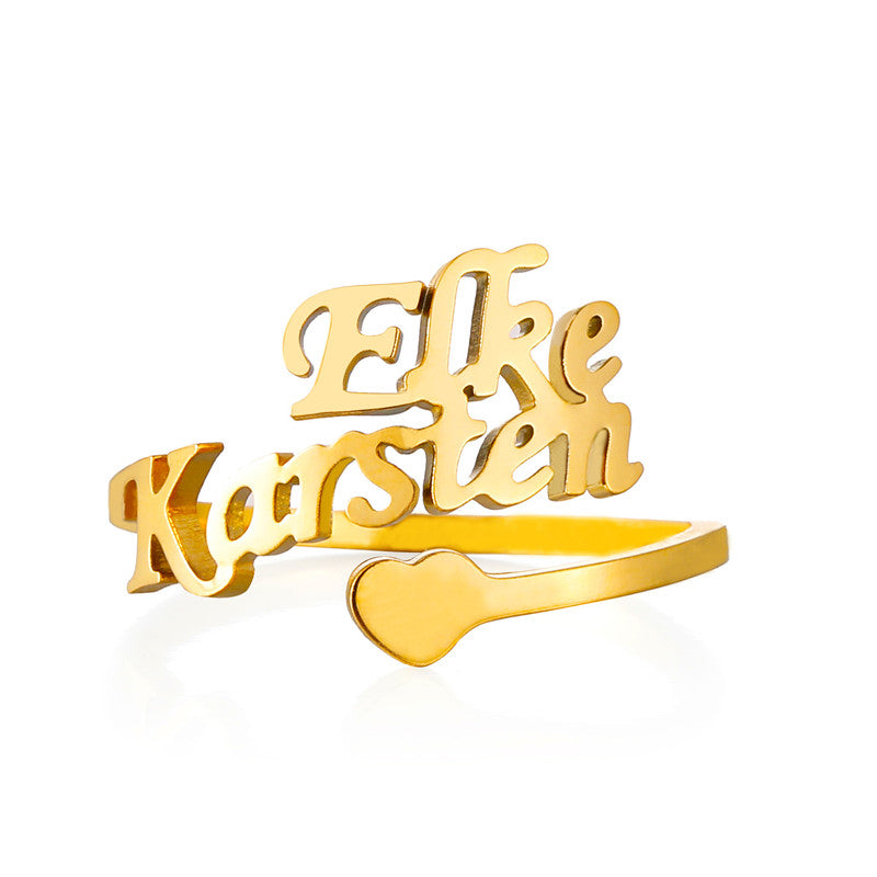 Personalized Name Ring with 2 Names for Couples/BFFs
