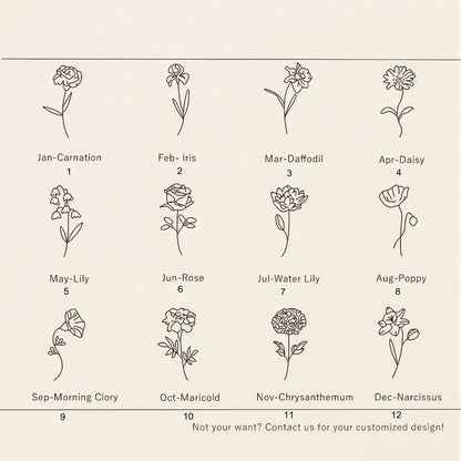 Geburtsblumen Namenskette