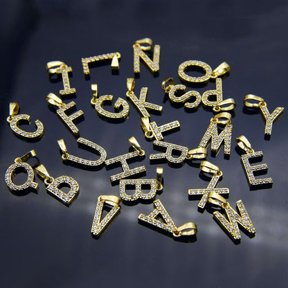 Cubic Zirconia Letter Necklace