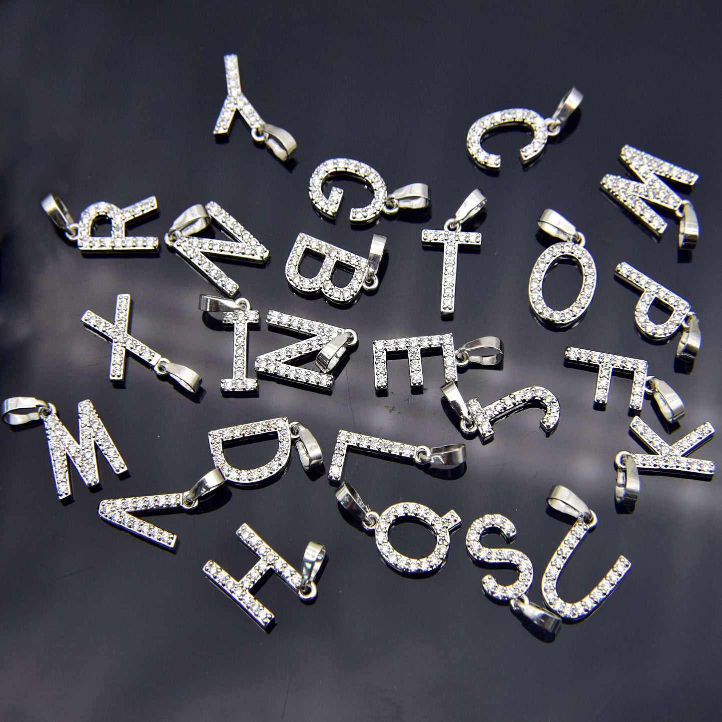 Zirkonia Buchstaben Halskette