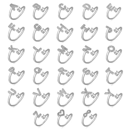 Cubic zirconia letter ring
